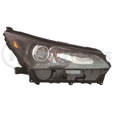 324-1112R-UC2 by DEPO - Headlight, RH, Black Housing, Clear Lens, with Projector and Bulbs, LED, without Controller, CAPA Certified