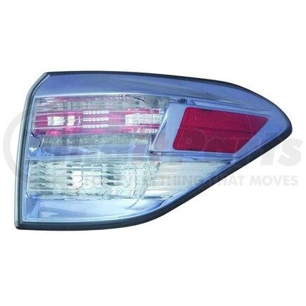 324-1906RKUS8 by DEPO - Tail Light, RH, Outer, Body Mounted, Chrome Housing, Clear Lens