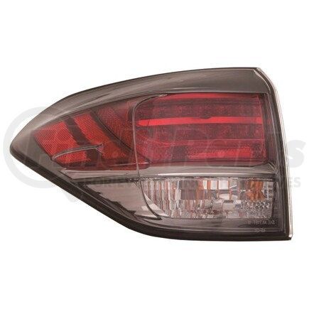 324-1912L-AS by DEPO - Tail Light, LH, Outer, Quarter Panel Mounted, Chrome Housing, Red/Clear Lens, LED