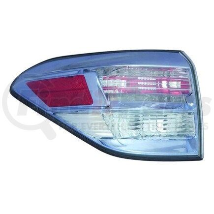 324-1906LKUS8 by DEPO - Tail Light, LH, Outer, Quarter Panel Mounted, Chrome Housing, Clear Lens