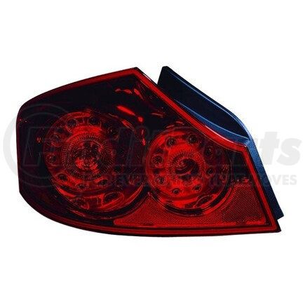 325-1901L-AS by DEPO - Tail Light, LH, Outer, Quarter Panel Mounted, Chrome Housing, Red Lens, LED