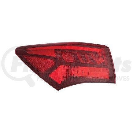 327-1914L-AS by DEPO - Tail Light, LH, Outer, Body Mounted, Black/Chrome Housing, Red Lens