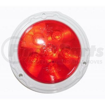 44204RB by TRUCK-LITE - Brake / Tail / Turn Signal Light - For Super 44, LED, Red, Round, 42 Diode, Black Grommet Mount, Fit ‘N Forget S.S., Straight Pl-3 Female, 12 Volt, Kit, Bulk