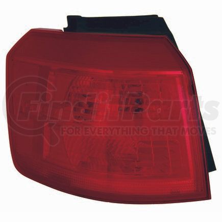 335-1951L-AS by DEPO - Tail Light, LH, Outer, Body Mounted, Chrome Housing, Red Lens, without Chrome Trim