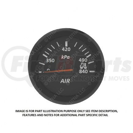 A22-72357-212 by FREIGHTLINER - GAUGE-SUSP AIR,ICUC,BLK,MET