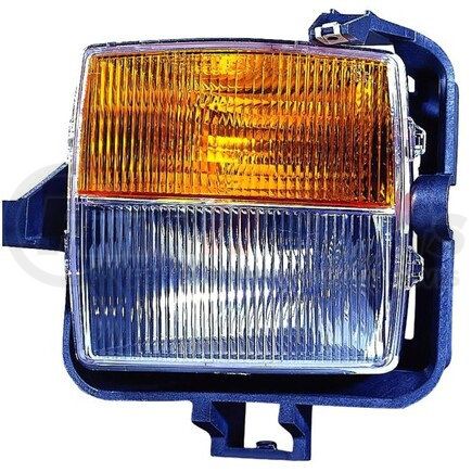 332-2009L-AQ by DEPO - Turn Signal/Fog Light, LH, Chrome Housing, Clear/Yellow Lens