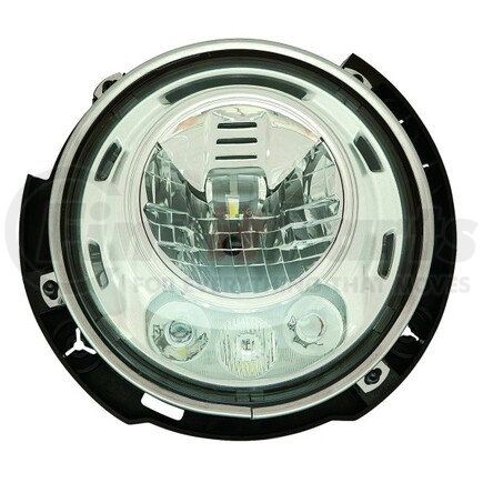 333-1187L-AC by DEPO - Headlight, LH, 7", Round, LED, Chrome Housing, Clear Lens, High/Low Beam, CAPA Certified