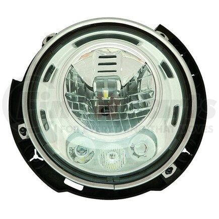333-1187L-AS by DEPO - Headlight, LH, 7", Round, LED, Beam, Chrome Housing, Clear Lens, High/Low Beam, Standard Line
