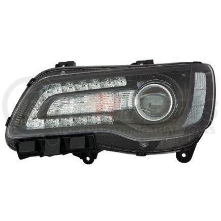 333-1193L-ACBC2 by DEPO - Headlight, LH, Black Housing, Clear Lens, with Projector, with LED DRL, with Black Bezel, 9005 (HB3) Low/High Beam Bulb, CAPA Certified