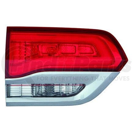 333-1306L-AC by DEPO - Tail Light, LH, Inner, Liftgate Mounted, Chrome Housing, Red/Clear Lens, Fiber Optic, LED, CAPA Certified