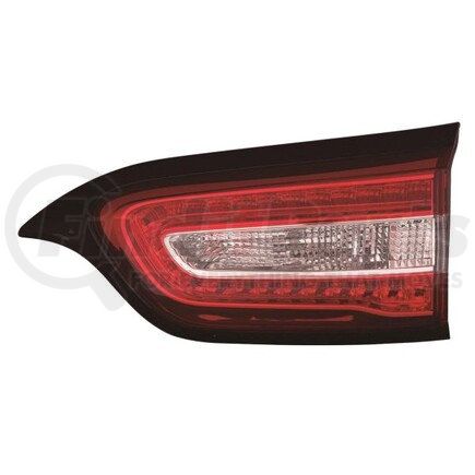 333-1307R-AS by DEPO - Tail Light, RH, Inner, Liftgate Mounted, Chrome Housing, Red/Clear Lens, with Backup Light, with Black Trim, LED