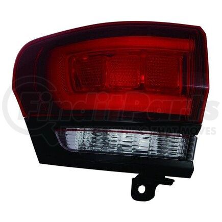 333-1965L-AC2 by DEPO - Tail Light, LH, Outer, Body Mounted, Black Housing, Red/Clear Lens, Fiber Optic, LED, CAPA Certified