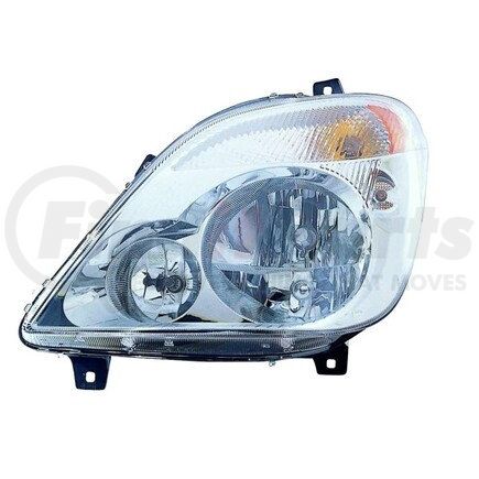 334-1125L-AS by DEPO - Headlight, LH, Chrome Housing, Clear Lens, H7 Low/High Beam Bulbs