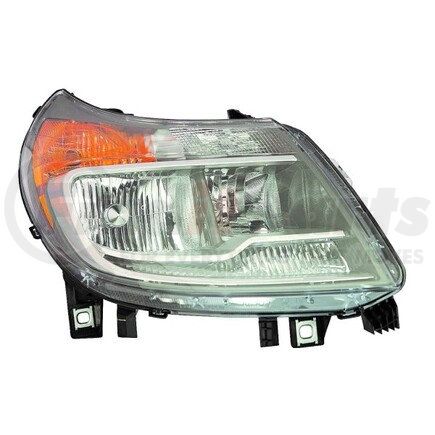 334-1138R-AC2 by DEPO - Headlight, RH, Black/Chrome Housing, Clear Lens, without DRL, Made of PP Plastic, CAPA Certified