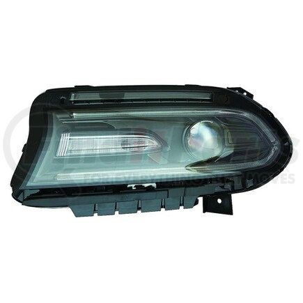 334-1140L-ACN2 by DEPO - Headlight, LH, Black Housing, Clear Lens, with Projector, with LED DRL, without Logo, CAPA Certified