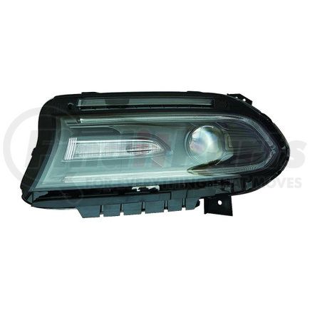 334-1140L-AC2 by DEPO - Headlight, LH, Black Housing, Clear Lens, with Projector, with LED DRL Bar, without Logo Inside The Lens, CAPA Certified
