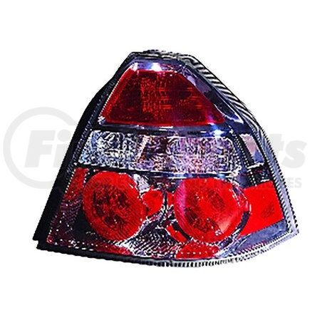 335-1932R-AS by DEPO - Tail Light, RH, Chrome Housing, Red/Clear Lens, 6 Bulb Design