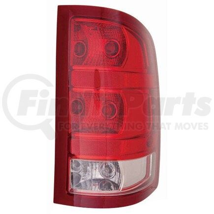 335-1934R-ASN by DEPO - Tail Light, RH, Chrome Housing, Red/Clear Lens, without Dark Red Trim, with Small 921 Backup Bulb, 2nd Design