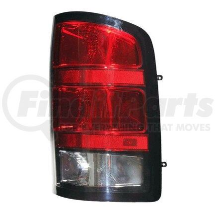 335-1949R-AS by DEPO - Tail Light, RH, Outer, Chrome Housing, Red/Clear Lens