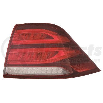 340-1922R-AS by DEPO - Tail Light, RH, Outer, Body Mounted, Black/Chrome Housing, Red/Clear Lens, Fiber Optic, LED