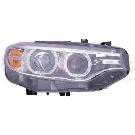 344-1130RMUSHM2 by DEPO - Headlight, RH, Lens and Housing, Black/Chrome Housing, Clear Lens, with Halo, with Projector