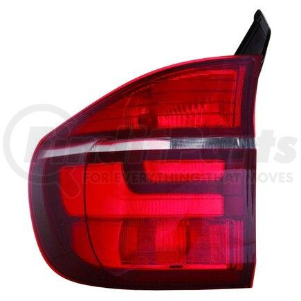 344-1918L-AS by DEPO - Tail Light, LH, Outer, Quarter Panel Mounted, Chrome Housing, Red/Clear Lens, Fiber Optic, LED