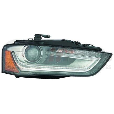 346-1124RMUSHM2 by DEPO - Headlight, RH, Lens and Housing, Black/Chrome Housing, Clear Lens, with LED DRL Bar, with Projector, without HID Bulbs and Ballasts