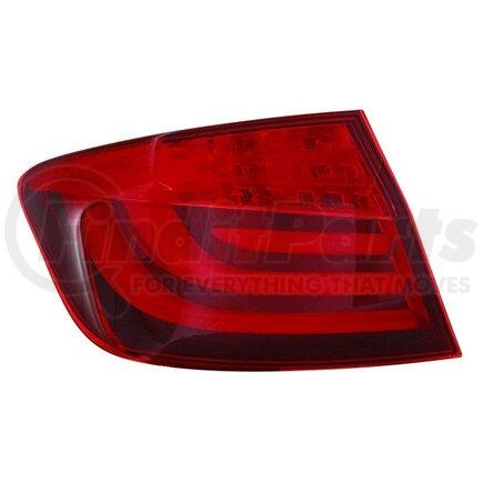 444-1957L-AS by DEPO - Tail Light, LH, Outer, Body Mounted, Chrome Housing, Red Lens, Fiber Optic, LED