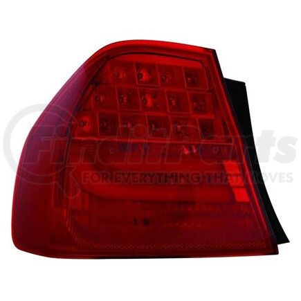 444-1950L-AS by DEPO - Tail Light, LH, Outer, Body Mounted, Chrome Housing, Red Lens, Fiber Optic, LED