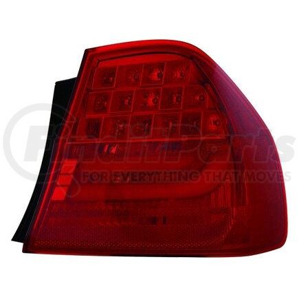 444-1950R-AS by DEPO - Tail Light, RH, Outer, Body Mounted, Chrome Housing, Red Lens, Fiber Optic, LED