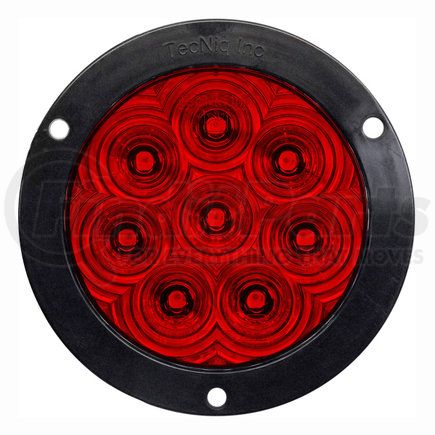 T46RRFT1 by TECNIQ - Stop/Turn/Tail Light, 4" Round, Red Lens, Flange Mount, Tri-Pole, T46 Series