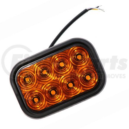 T71AA0PA1 by TECNIQ - Turn Signal Lamp, 4" Rectangular, 8 LED, Dual Intensity, Grommet Mount, Amber Lens, Amp Connector, T71 Series