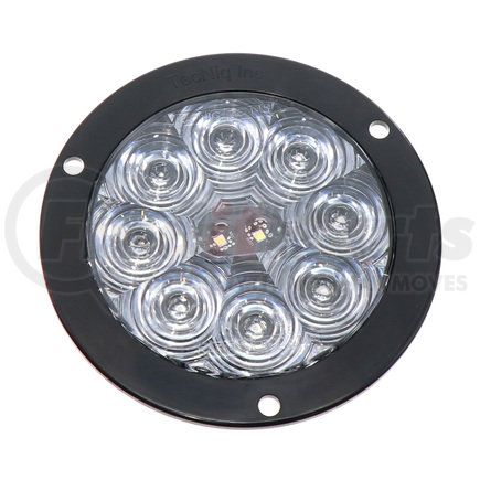 T45RCFT1 by TECNIQ - Stop/Turn/Tail/Reverse Light, 4" Round, Hi Visibility, Clear Lens, Flange Mount, Tri-Pole, T45 Series
