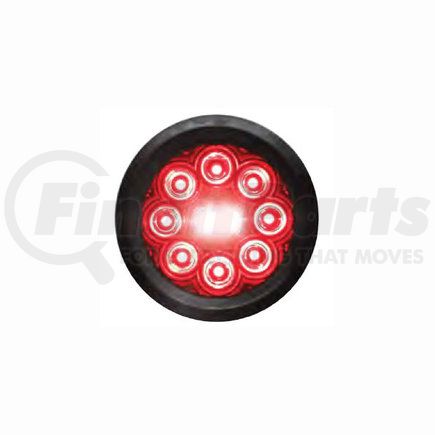 T45RW0A1 by TECNIQ - Stop/Turn/Tail/Reverse Light, 4" Round, Hi Visibility, Red Lens, Grommet Mount, Amp, T45 Series