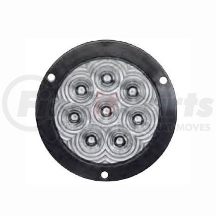 T46WCFA1 by TECNIQ - Hi Visibility 4" Round Reverse Back Up Light, Clear Lens, Flange Mount, AMP Connector