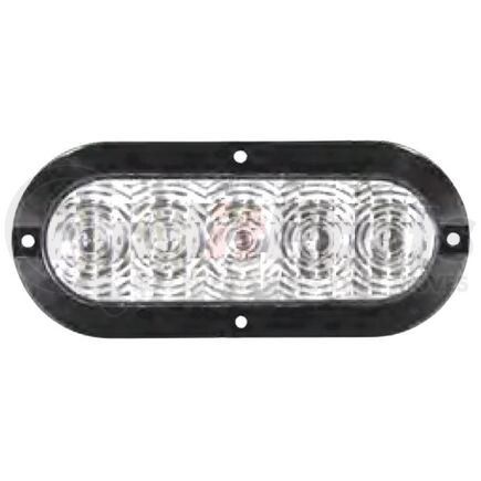 T61RCVP1 by TECNIQ - Stop/Turn/Tail Light, 6" Oval, Red, Vertical, Surface Mount, Clear Lens, Pigtail Connector, T61 Series