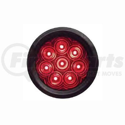 T46RR0P1 by TECNIQ - Stop/Turn/Tail Light, 4" Round, Hi Visibility, Red Lens, Grommet Mount, Pigtail, T46 Series