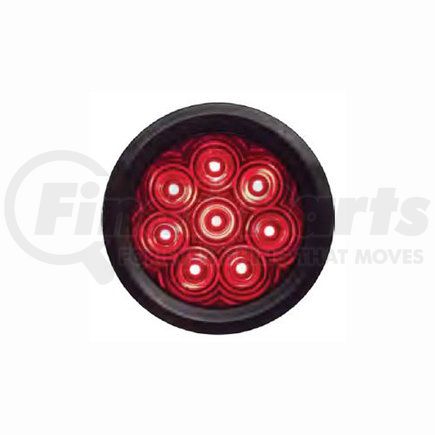 T46RR0T1 by TECNIQ - Stop/Turn/Tail Light, 4" Round, Hi Visibility, Red Lens, Grommet Mount, Tri-Pole, T46 Series