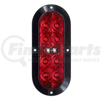 T70RWST1 by TECNIQ - Stop/Turn/Tail/Reverse Light, 6" Oval, Red Lens, Surface Mount, Tri-Pole Connector, T70 Series