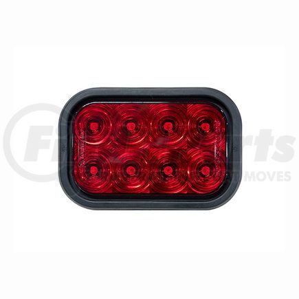 T71RR0P1 by TECNIQ - Stop/Turn/Tail Light, 4" Rectangular, 8 LED, Grommet Mount, Red Lens, Pigtail Connector, T71 Series