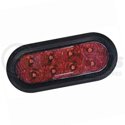 T68RRG0T1 by TECNIQ - Stop/Turn/Tail Light, 6" Oval, Hi Visibility, Grommet Mount, Tri-Pole Connector, T68 Series