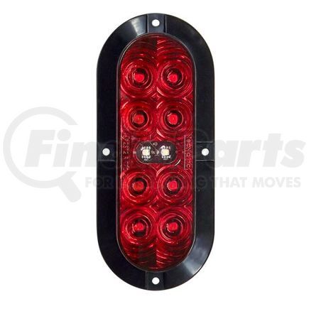 T70RCSA1 by TECNIQ - Stop/Turn/Tail/Reverse Light, 6" Oval, Clear Lens, Surface Mount, Amp Connector, T70 Series