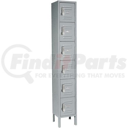 652054GYDL by GLOBAL INDUSTRIAL - Digital Box Locker, 6-Tier, 6-Door, 12"W x 12"D x 12"H, Gray, Assembled