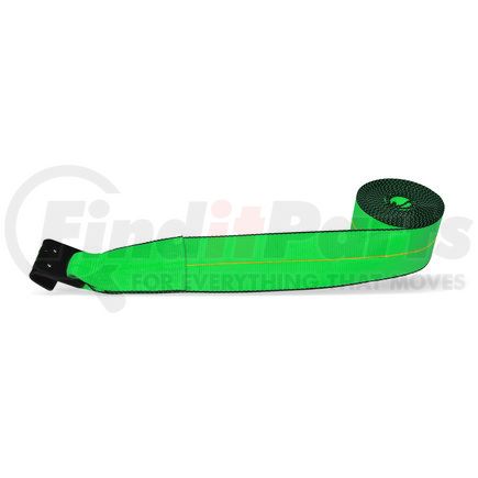 CC4305FHGR by QUALITY CHAIN - Winch Strap, 4" x 30', with Flat Hook, Green
