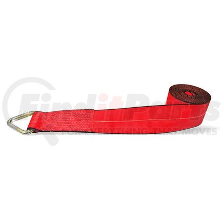 CC4305VRR by QUALITY CHAIN - Winch Strap, 4" x 30', with V-Ring, Red