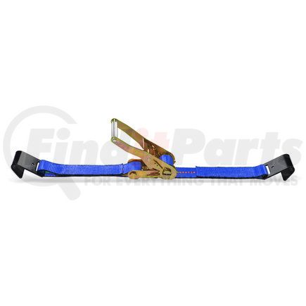 CC23060FHBL by QUALITY CHAIN - 2" x 30' Ratchet Strap, with Flat Hooks, Blue