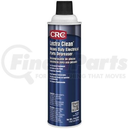 02018 by CRC - CRC Lectra Clean&#174; Heavy Duty Electrical Parts Degreaser, 19 Wt Oz, Aerosol, Chlorinated, Clear