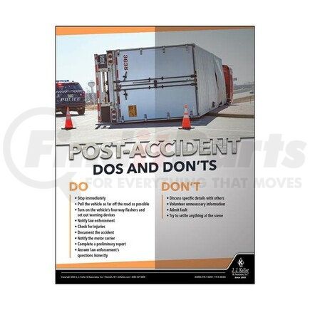 64060 by JJ KELLER - Driver Awareness Safety Poster - Post-Accident Dos and Don'ts