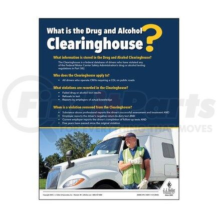 64095 by JJ KELLER - Driver Awareness Safety Poster - What is the Drug and Alcohol Clearinghouse