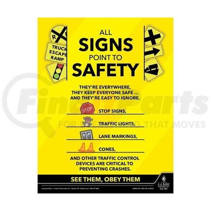 64099 by JJ KELLER - Motor Carrier Safety Poster - All Signs Point To Safety